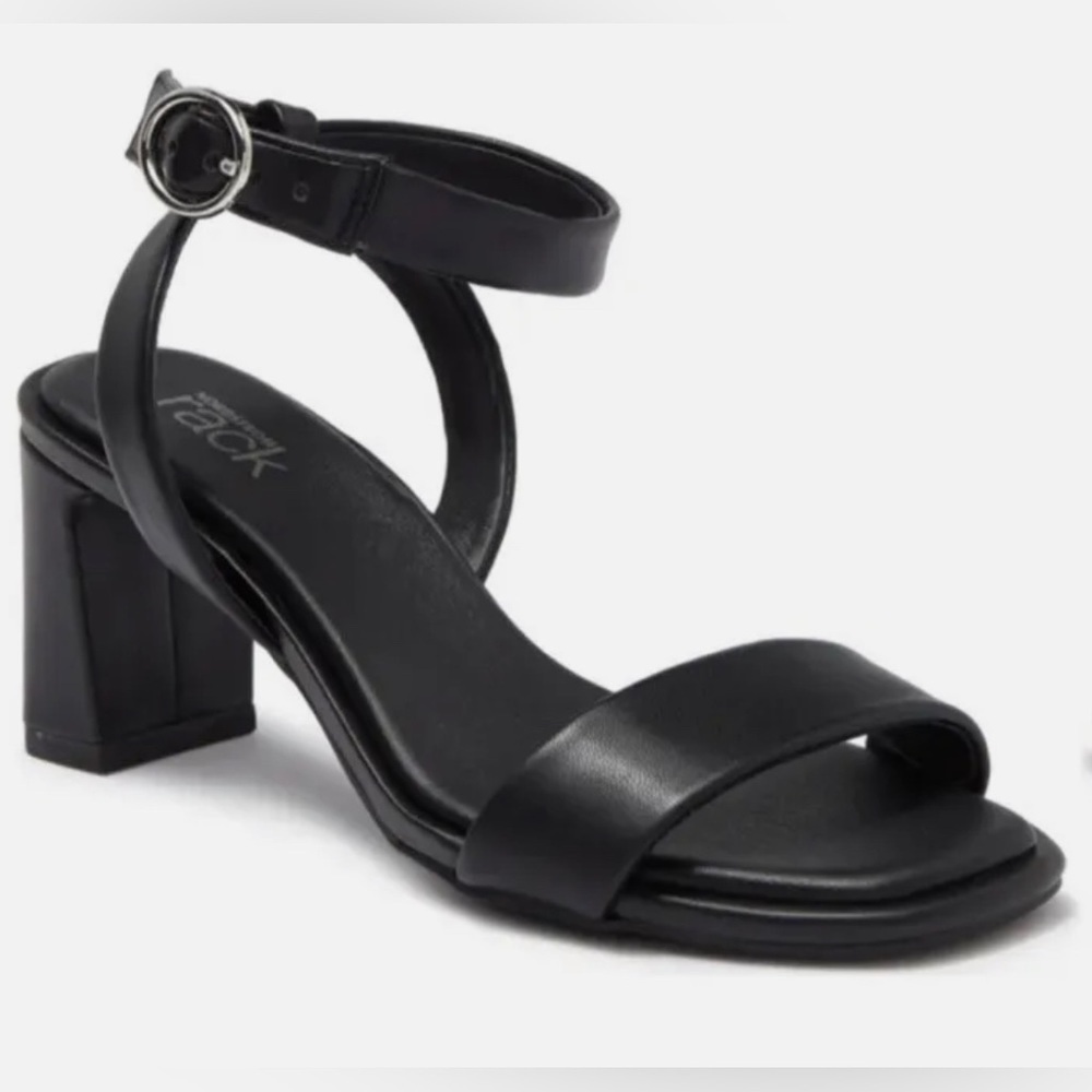 NWOT‎ Nordstrom Rack Size 9M Black Landry Open Toe Strappy Heels